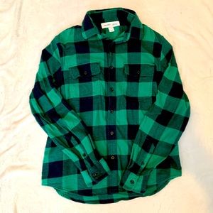 Men’s plaid green long sleeve shirt size Medium